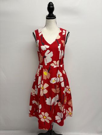Marc O`Polo Kleid mit Blumenmuster Gr. 34 rot Sommerkleid